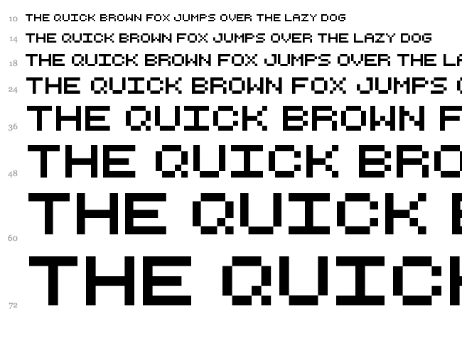 Petyka - Retro Computer font waterfall